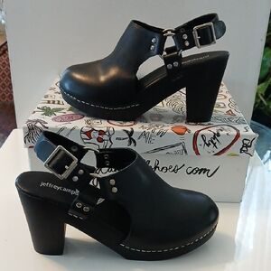 Jeffrey Campbell Black Heeled Mules NEW